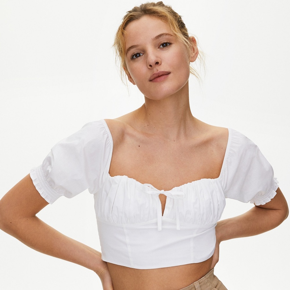 -SOLD- Aritzia White Milkmaid Puff Sleeve Blouse